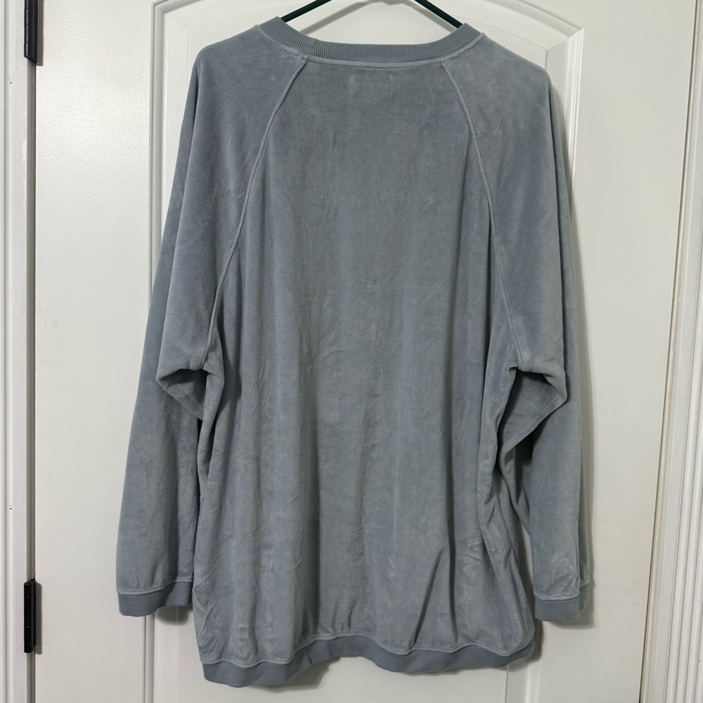 Aerie Real Obsessed Velour Crew Neck Sweatshirt Oversized Women’s Size Medium - Picture 3 of 5